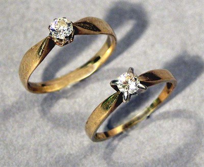 Lot 421 - Two Gold and Diamond Rings