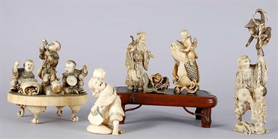 Lot 3583 - Group of Japanese Ivory Okimono 19th Century...