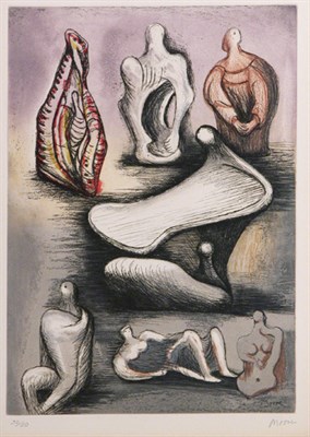 Lot 2257 - Henry Moore SEVEN SCULPTURE IDEAS II (C. 590)...