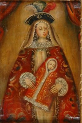Lot 82 - Spanish Colonial School 20th Century MADONNA...