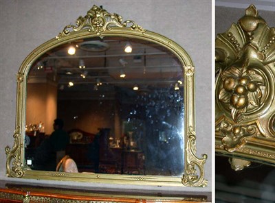 Lot 4116 - Painted Overmantel Mirror Turn of the century...