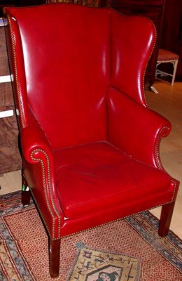 Lot 1361 - Georgian Style Mahogany Wing Back Chair