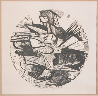 Lot 2139 - Fred Becker THE ANGEL Woodcut, signed and...