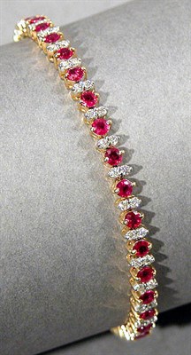 Lot 405 - Ruby and Diamond Bracelet