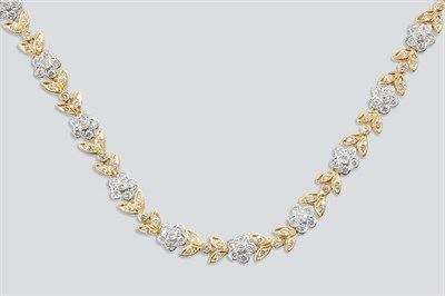 Lot 467 - Two-Color Gold and Diamond Necklace
