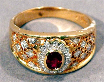 Lot 502 - Gold, Ruby and Diamond Ring