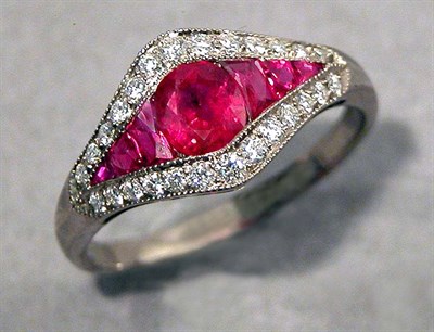 Lot 523 - Ruby and Diamond Ring