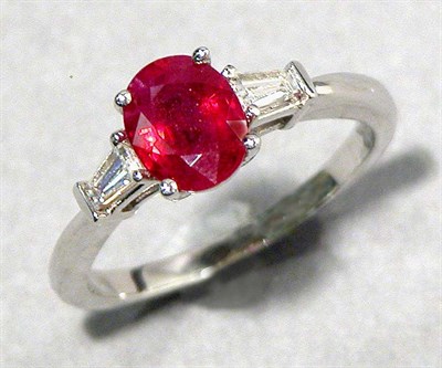 Lot 581 - Ruby and Diamond Ring