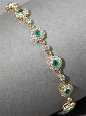 Lot 621 - Emerald and Diamond Bracelet