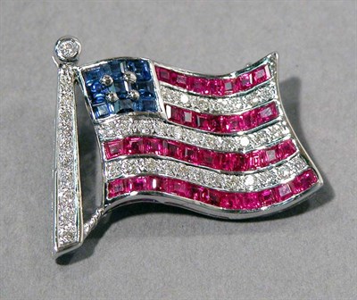 Lot 645 - Ruby, Sapphire, and Diamond U.S. Flag Pin