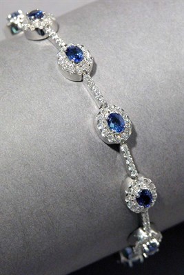 Lot 608 - Sapphire and Diamond Bracelet