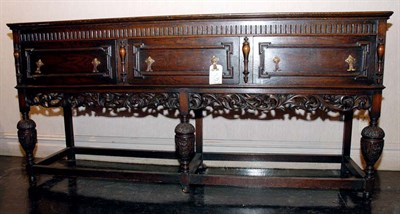 Lot 3175 - Jacobean Style Oak Sideboard Height 36 inches,...