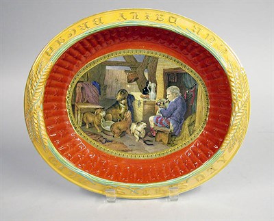 Lot 2130 - English Transfer Decorated Bread Dish Highland...
