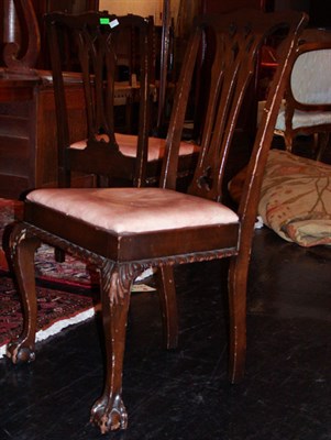 Lot 2155 - Set of Five Georgian Style Mahogany Side Chairs