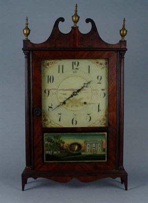 Lot 3164 - Mahogany and Eglomise Pillar and Scroll Mantel...
