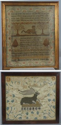 Lot 3172 - English Needlework Sampler Worked by Sarah...