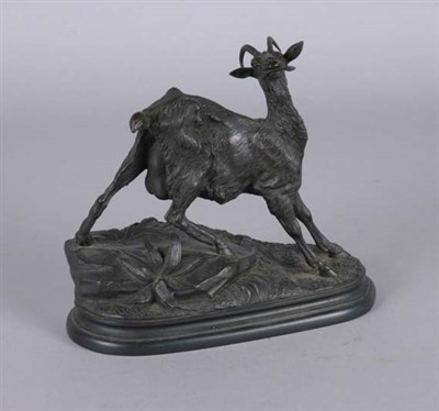 Lot 1560 - Patinated-Bronze Figure of a Goat Signed....