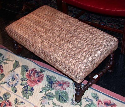 Lot 1149 - Walnut Upholstered Stool Height 15 inches,...