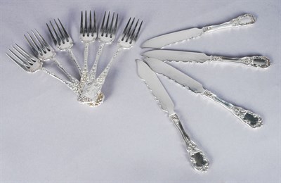 Lot 1486 - Twenty-Four Silver Fruit Knives and Forks