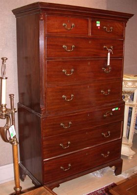 Lot 1663 - George III Mahogany Chest on Chest Height 6...