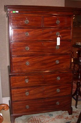 Lot 1297 - George III Mahogany Chest on Chest Height 6...
