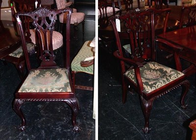 Lot 1196 - Eight Georgian Style Mahogany Dining Chairs