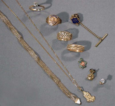 Lot 44 - Diamond Ring and Gold and Metal Jewelry
