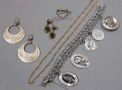 Lot 53 - Group of Silver and Metal Jewelry and Diamond Ring
