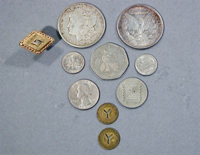 Lot 68 - Assorted Coins and Single Cufflink
