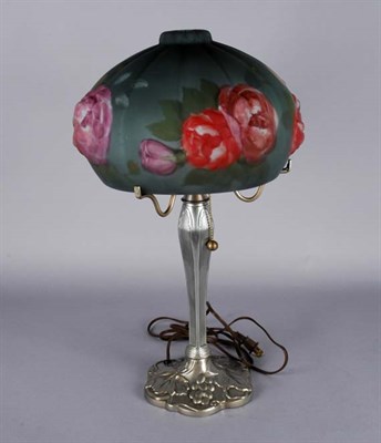 Lot 1280 - Two Reverse Painted Glass and Silvered Metal...