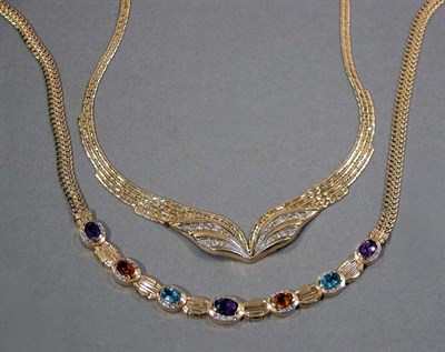 Lot 50 - Two Diamond and Gem-Set Necklaces