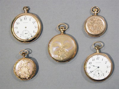 Lot 73 - Five Gold Pocket Watches
