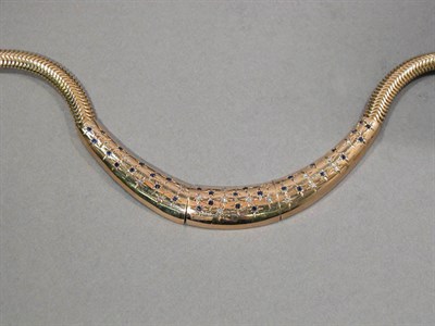 Lot 514 - Gold, Sapphire and Diamond Necklace