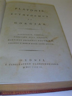 Lot 2102 - PLATO Euthydemus et Gorgias Tall 8vo, full...