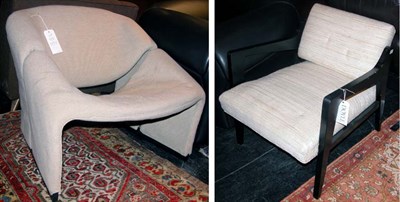 Lot 350A - Metal Frame Upholstered Lounge Chair Designed...
