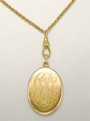 Lot 1018 - Antique Gold Locket and Chain