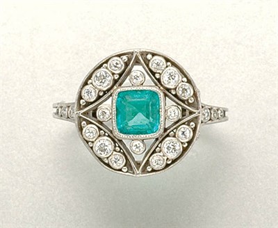 Lot 1019 - Emerald and Diamond Ring