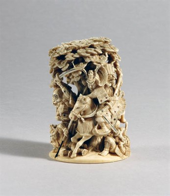 Lot 1034 - Japanese Ivory Okimono of a Battle Early 20th...