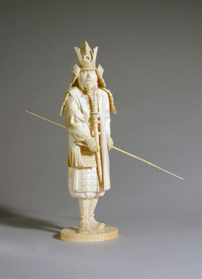 Lot 1052 - Japanese Ivory Okimono of a Warrior Late 19th...