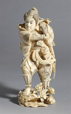 Lot 1046 - Japanese Ivory Okimono of a Warrior Early 20th...