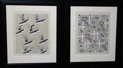 Lot 2116 - Serge Gladky [COMPOSITIONS] Two color pochoirs,...
