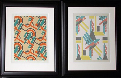 Lot 2113 - Serge Gladky [COMPOSITIONS] Two color pochoirs,...