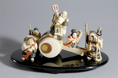Lot 1063 - Japanese Ivory Okimono of the Seven Gods of...
