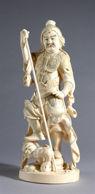 Lot 1050 - Japanese Ivory Okimono of a Guard Late 19th...