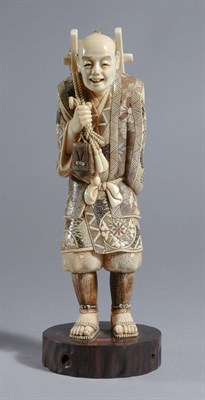 Lot 1054 - Japanese Ivory Okimono of a Farmer Early 20th...