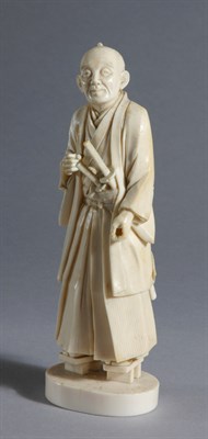 Lot 1044 - Japanese Ivory Okimono of a Standing Elder...