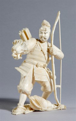 Lot 1043 - Japanese Ivory Okimono of an Archer Early 20th...
