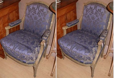 Lot 1595 - Four Louis XVI Style Painted Fauteuils