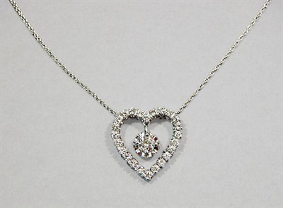 Lot 327 - Diamond Heart Pendant Necklace