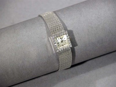Lot 367 - White Gold and Diamond Wristwatch